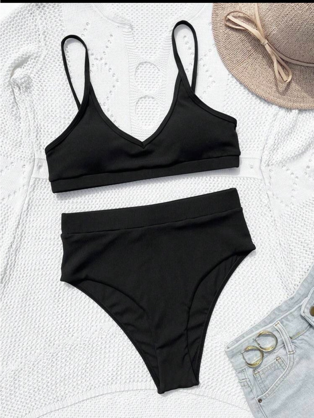 2 Bikini Bundle High Waisted Swimsuits Size L
